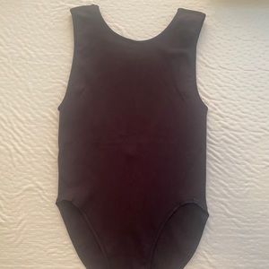 Dark grey ribbed bodysuit
